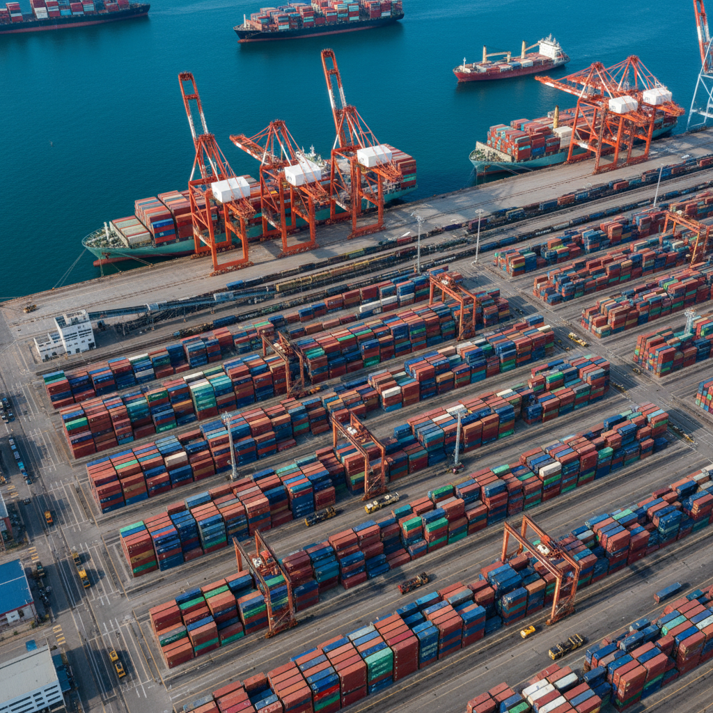 Shipping containers at port — On Time Shipping Solutions freight operations